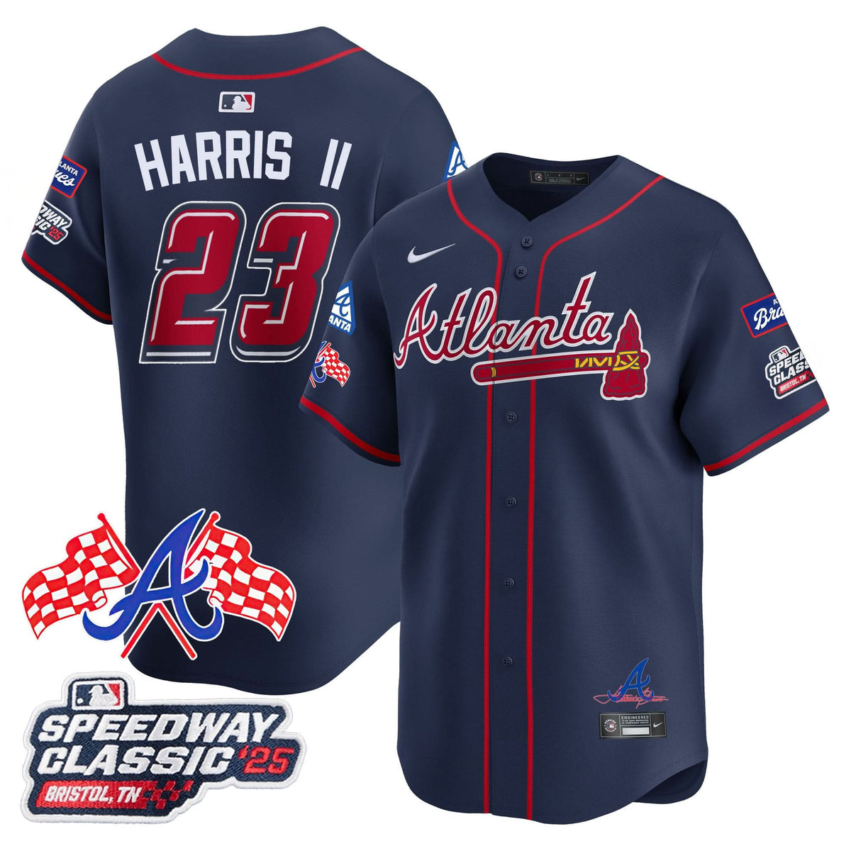 Men's Atlanta Braves 2025 Speedway Classic Limited Jersey V1 - All Stitched