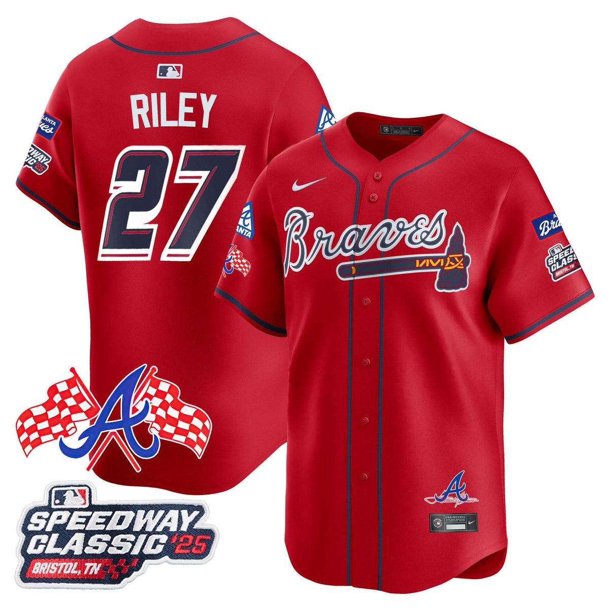Men's Atlanta Braves 2025 Speedway Classic Limited Jersey V1 - All Stitched