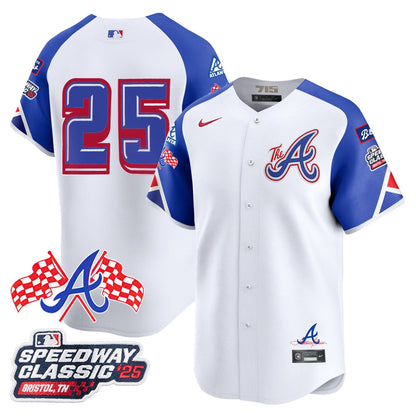 Men's Atlanta Braves 2025 Speedway Classic Limited Jersey V1 - All Stitched