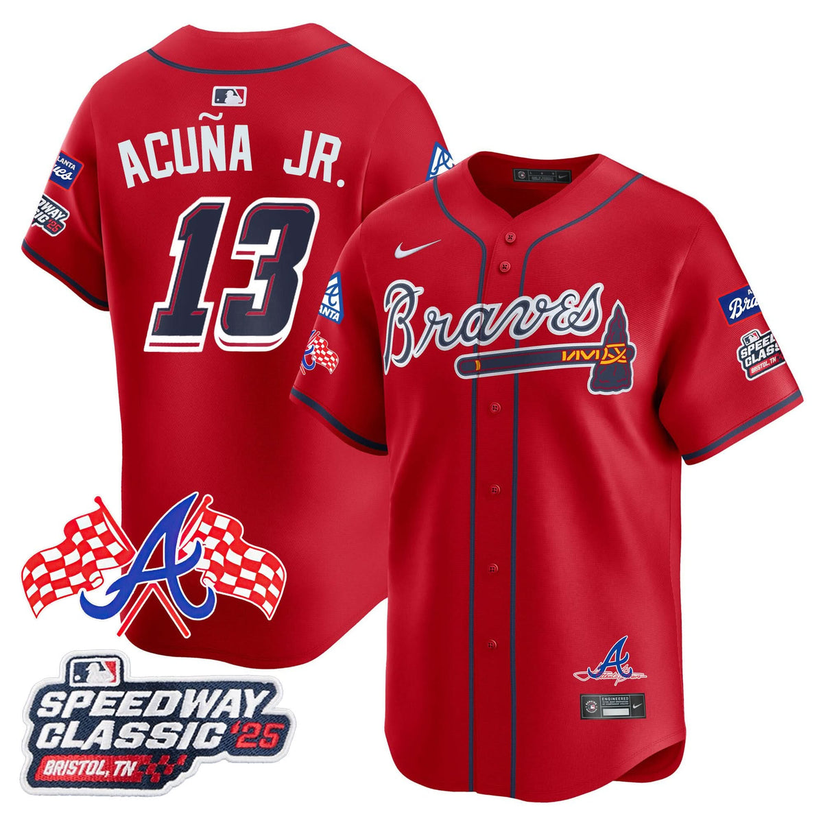 Men's Atlanta Braves 2025 Speedway Classic Limited Jersey V1 - All Stitched