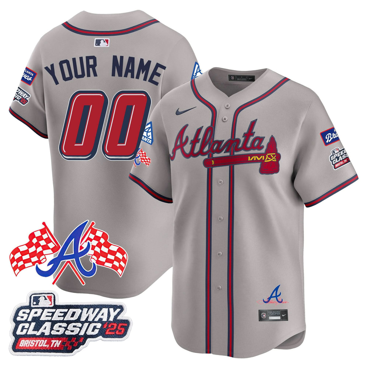Men's Atlanta Braves 2025 Speedway Classic Limited Jersey V1 - All Stitched