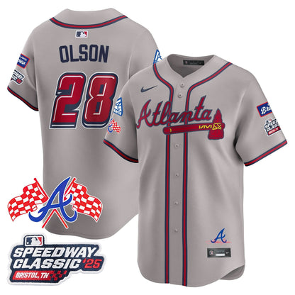 Men's Atlanta Braves 2025 Speedway Classic Limited Jersey V1 - All Stitched
