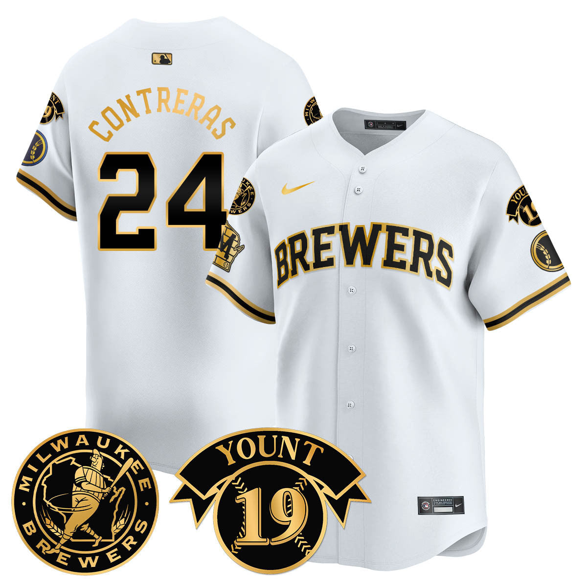 Men's Milwaukee Brewers 2025 Limited Jersey - Robin Yount Patch - All Stitched