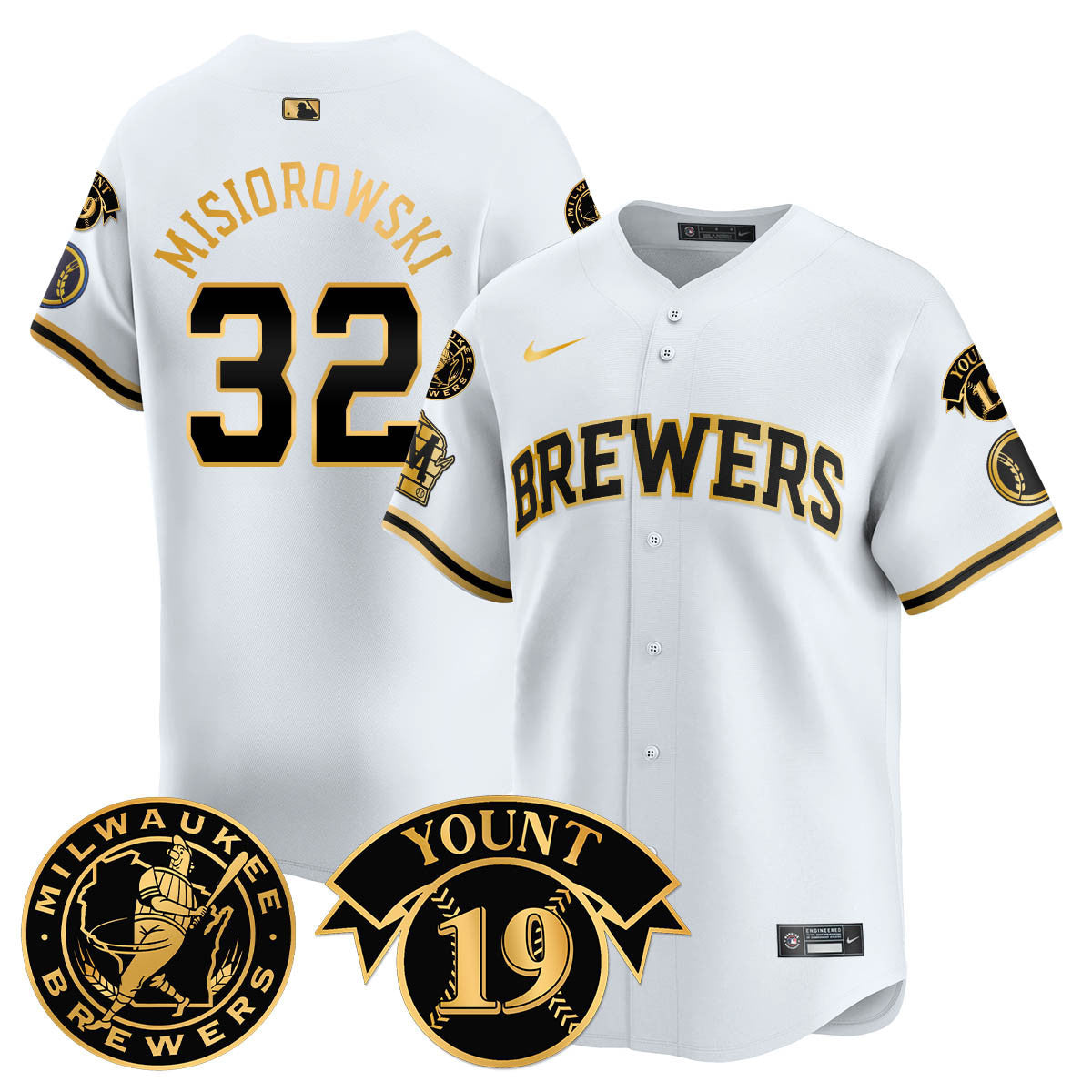 Men's Milwaukee Brewers 2025 Limited Jersey - Robin Yount Patch - All Stitched