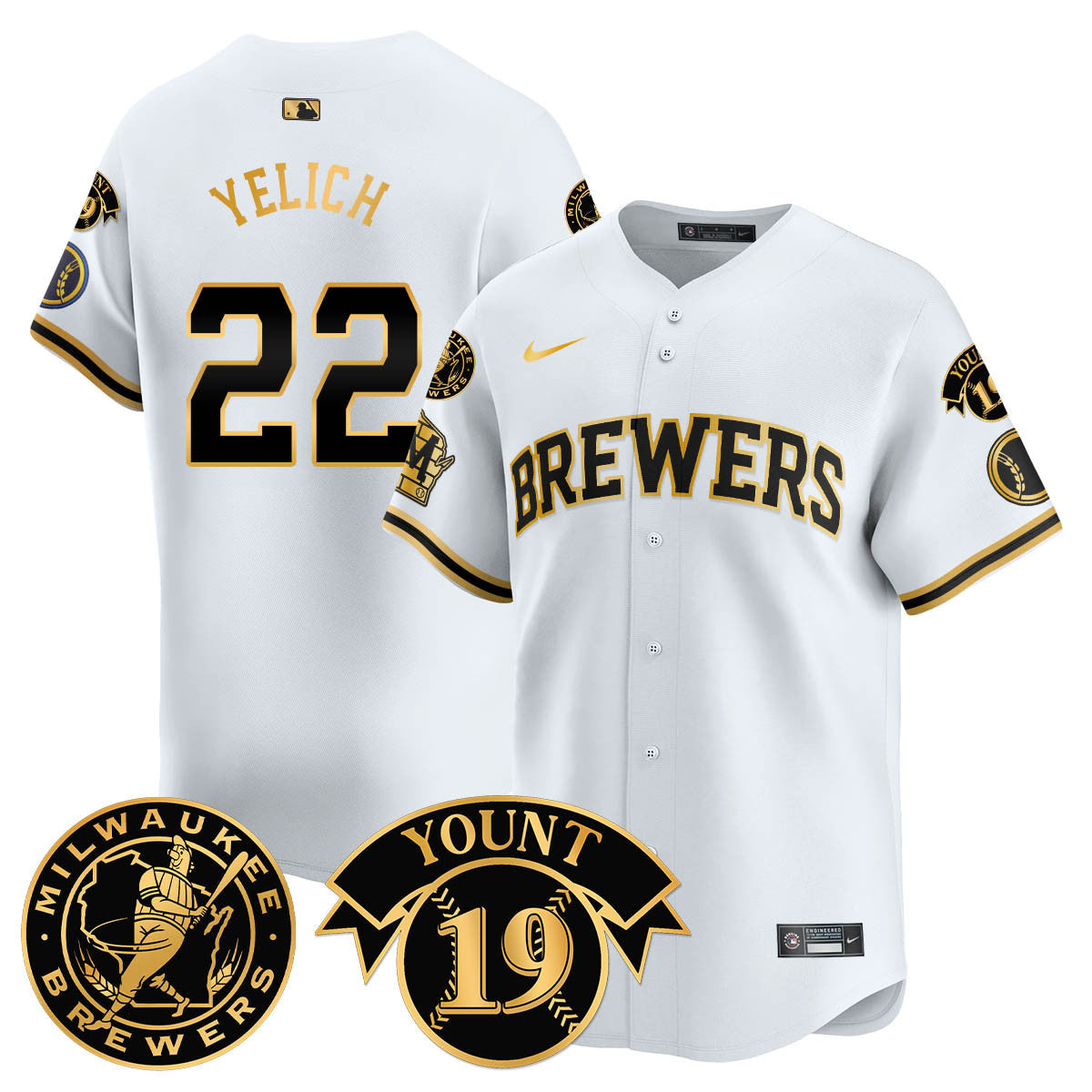 Men's Milwaukee Brewers 2025 Limited Jersey - Robin Yount Patch - All Stitched