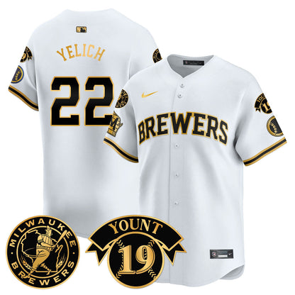 Men's Milwaukee Brewers 2025 Limited Jersey - Robin Yount Patch - All Stitched