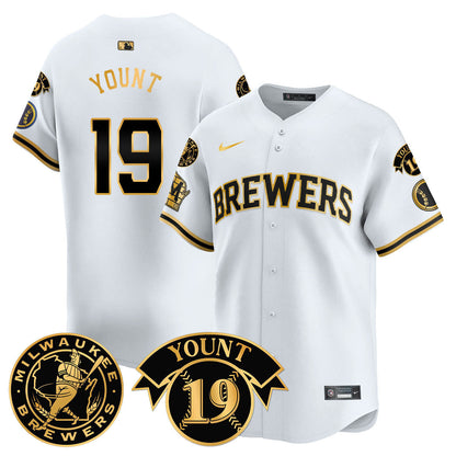 Men's Milwaukee Brewers 2025 Limited Jersey - Robin Yount Patch - All Stitched