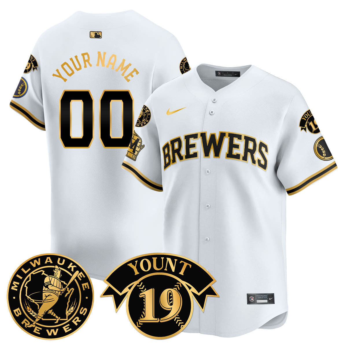 Men's Milwaukee Brewers 2025 Limited Jersey - Robin Yount Patch - All Stitched