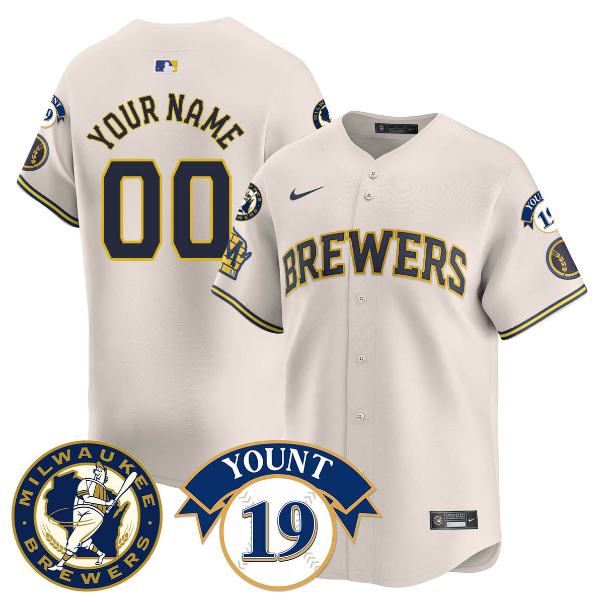 Milwaukee Brewers 2025 Limited Custom Jersey - Robin Yount Patch - All Stitched