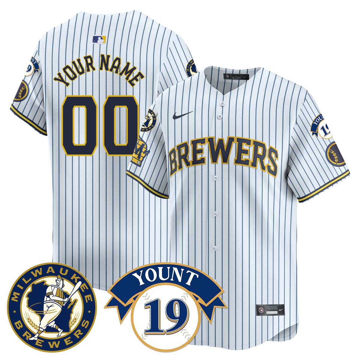 Milwaukee Brewers 2025 Limited Custom Jersey - Robin Yount Patch - All Stitched