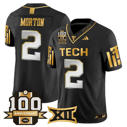 Men's Texas Tech Red Raiders 2025 Gold Vapor Limited Jersey - 100th Anniversary Patch - All Stitched