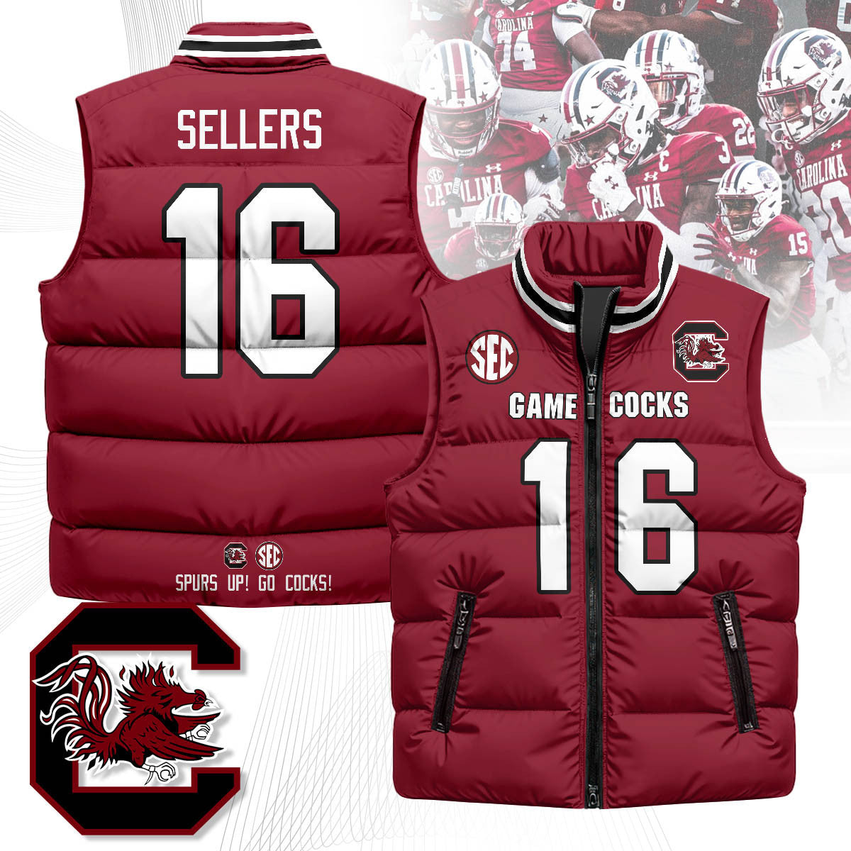 South Carolina Gamecocks Unisex Puffer Vest
