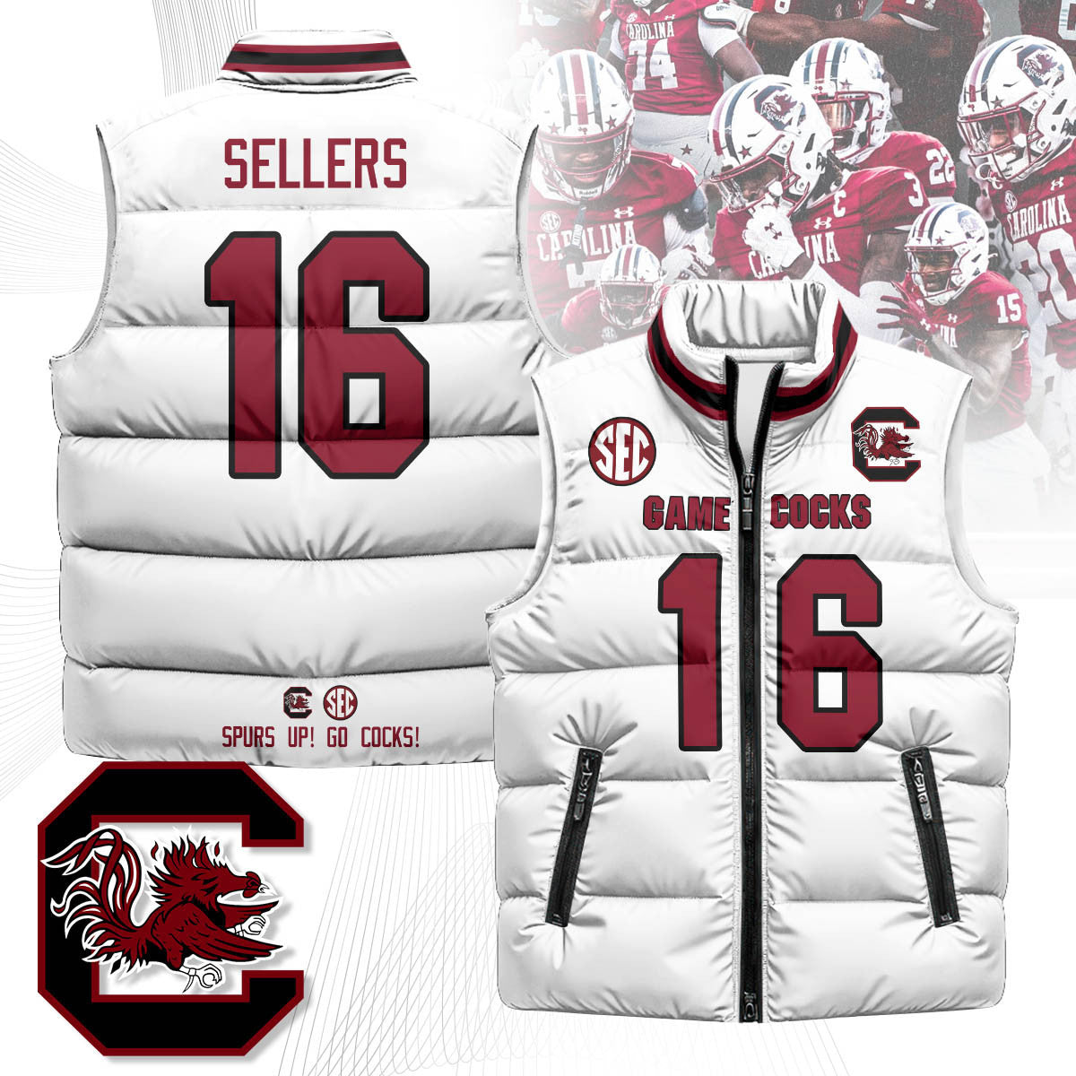 South Carolina Gamecocks Unisex Puffer Vest