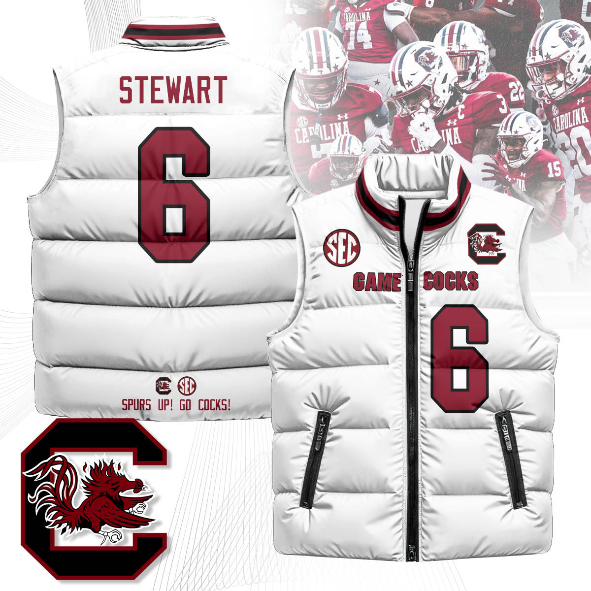 South Carolina Gamecocks Unisex Puffer Vest