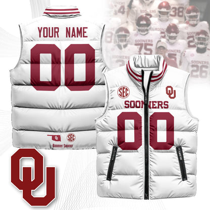 Custom Oklahoma Sooners Unisex Puffer Vest