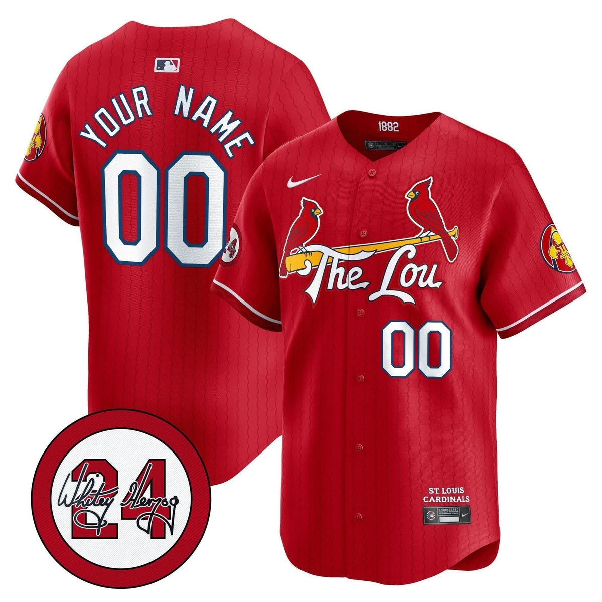 SLC 2024 City Connect Whitey Herzog Patch Vapor Premier Limited Custom Jersey - Stitched