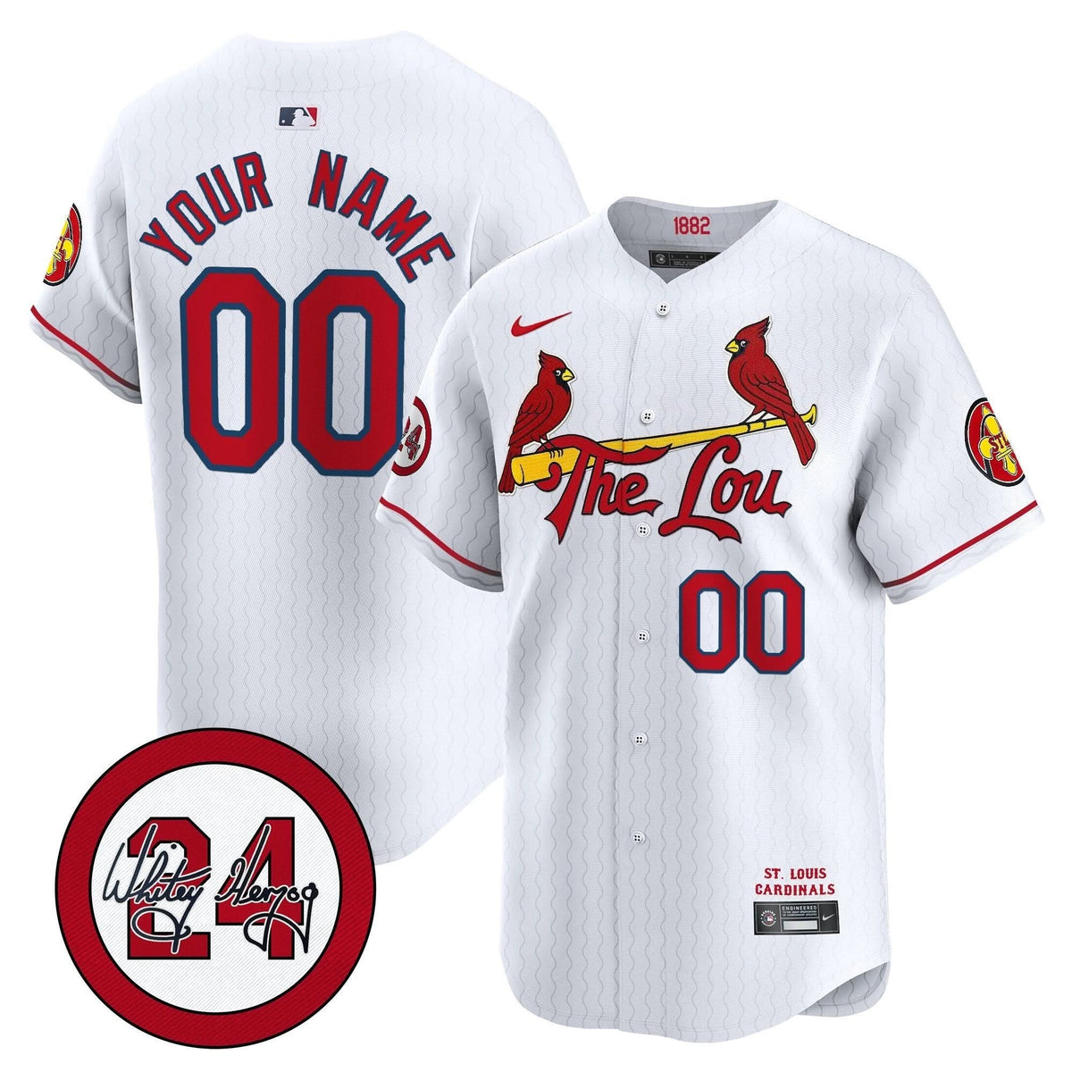 SLC 2024 City Connect Whitey Herzog Patch Vapor Premier Limited Custom Jersey - Stitched
