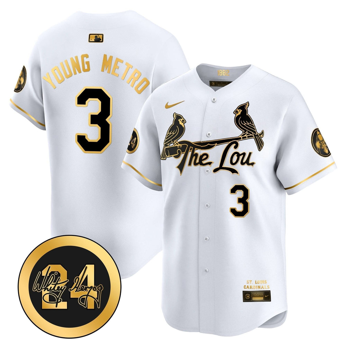 SLC 2024 City Connect Whitey Herzog Patch Vapor Premier Limited Jersey - Stitched