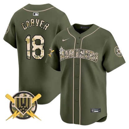 Seattle Mariners Armed Forces Day Vapor Premier Limited Jersey - All Stitched
