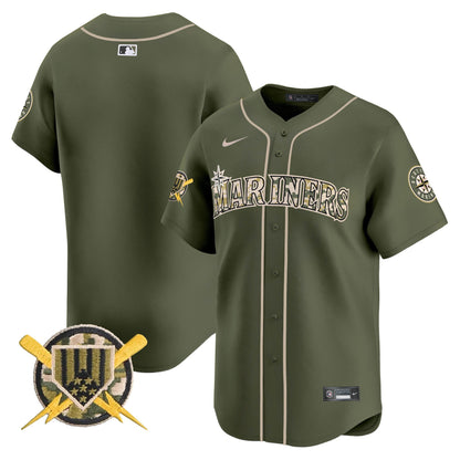 Seattle Mariners Armed Forces Day Vapor Premier Limited Jersey - All Stitched