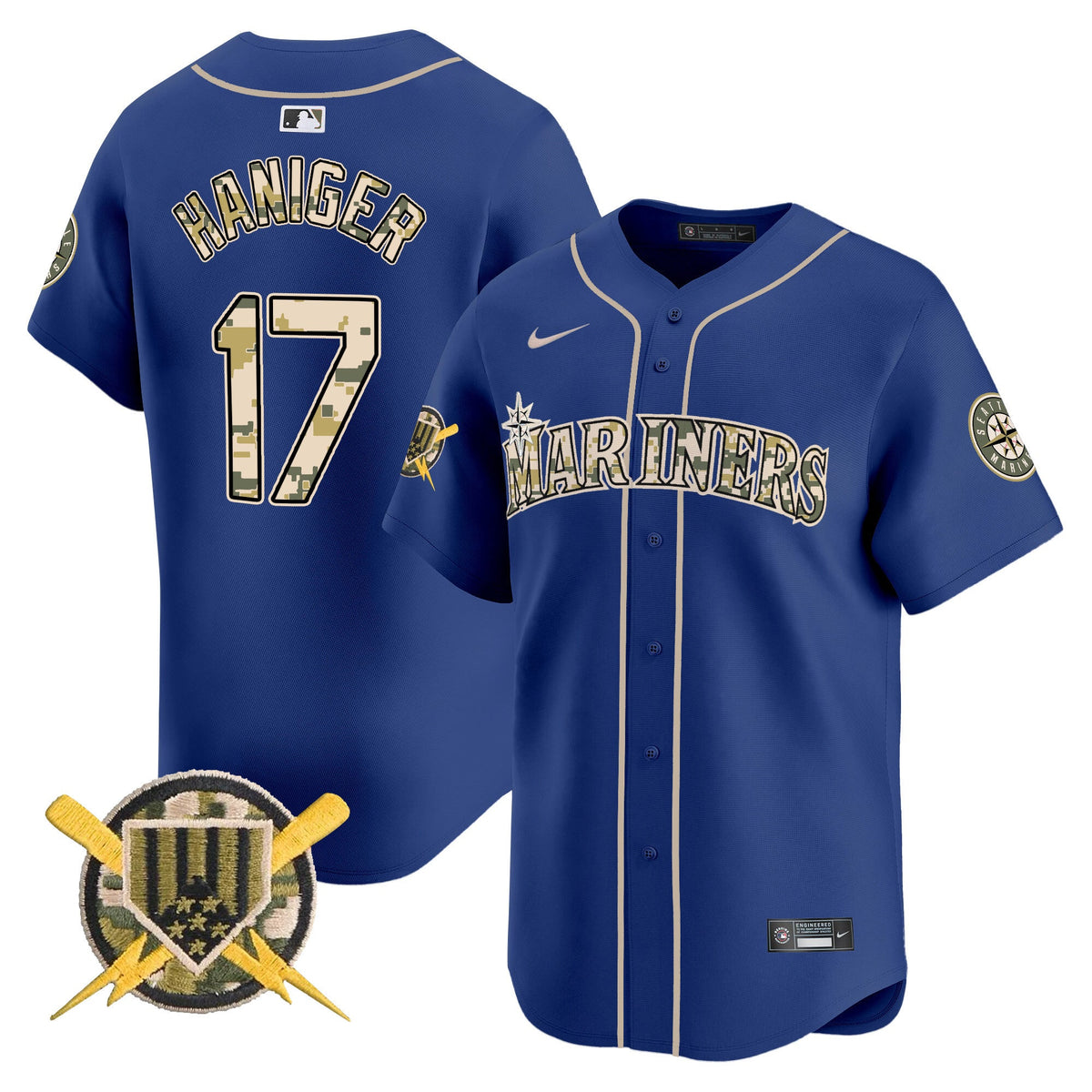 Seattle Mariners Armed Forces Day Vapor Premier Limited Jersey - All Stitched