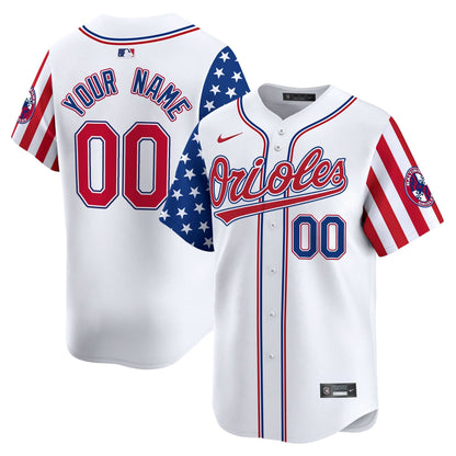 Baltimore Orioles 2025 Independence Day Vapor Premier Limited Custom Jersey - All Stitched