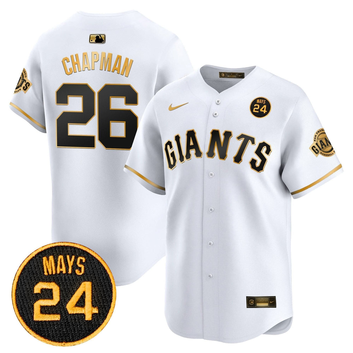 SFG 2024 Willie Mays Patch Vapor Premier Limited Jersey V3 - Stitched