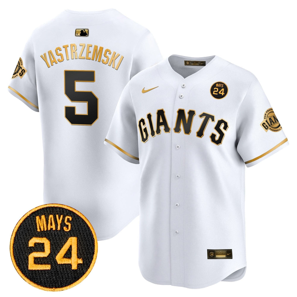 SFG 2024 Willie Mays Patch Vapor Premier Limited Jersey V3 - Stitched