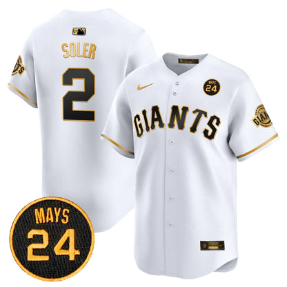 SFG 2024 Willie Mays Patch Vapor Premier Limited Jersey V3 - Stitched