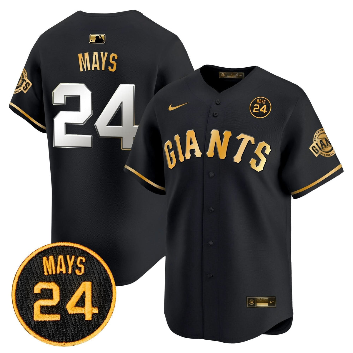SFG 2024 Willie Mays Patch Vapor Premier Limited Jersey V3 - Stitched