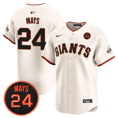 SFG 2024 Willie Mays Patch Vapor Premier Limited Jersey V3 - Stitched