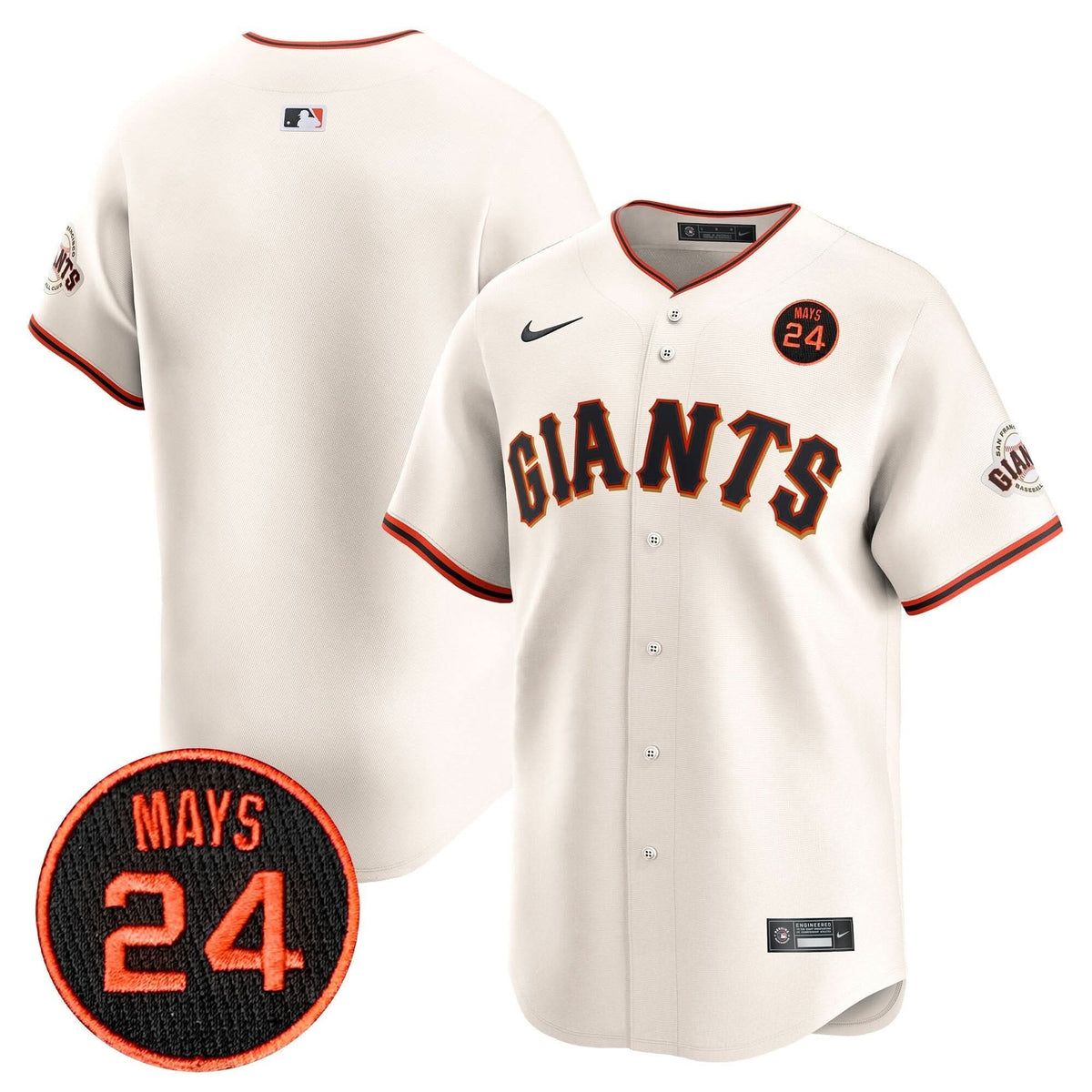 SFG 2024 Willie Mays Patch Vapor Premier Limited Jersey V3 - Stitched