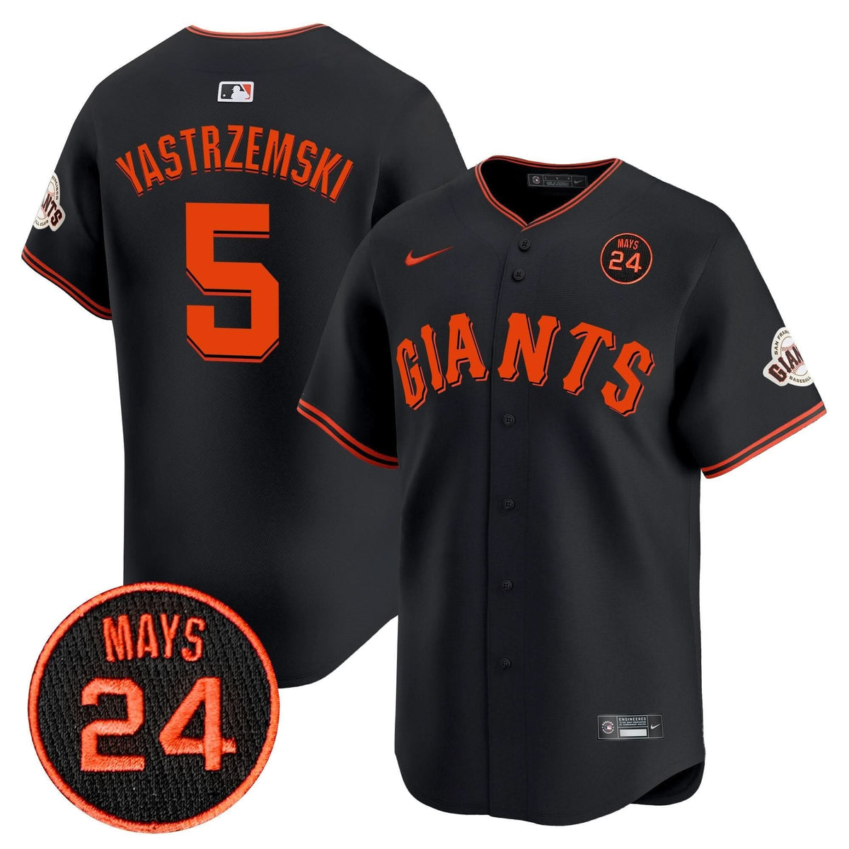 SFG 2024 Willie Mays Patch Vapor Premier Limited Jersey V3 - Stitched