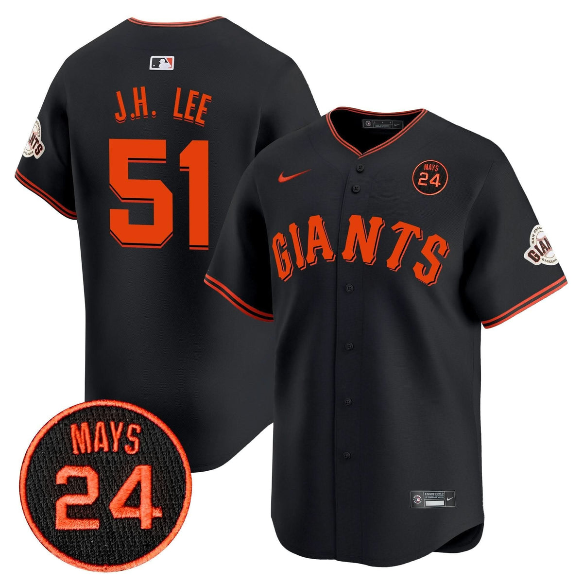 SFG 2024 Willie Mays Patch Vapor Premier Limited Jersey V3 - Stitched