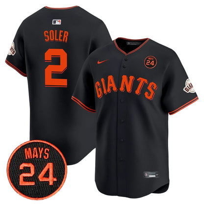 SFG 2024 Willie Mays Patch Vapor Premier Limited Jersey V3 - Stitched