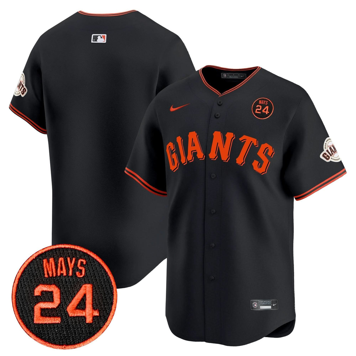 SFG 2024 Willie Mays Patch Vapor Premier Limited Jersey V3 - Stitched