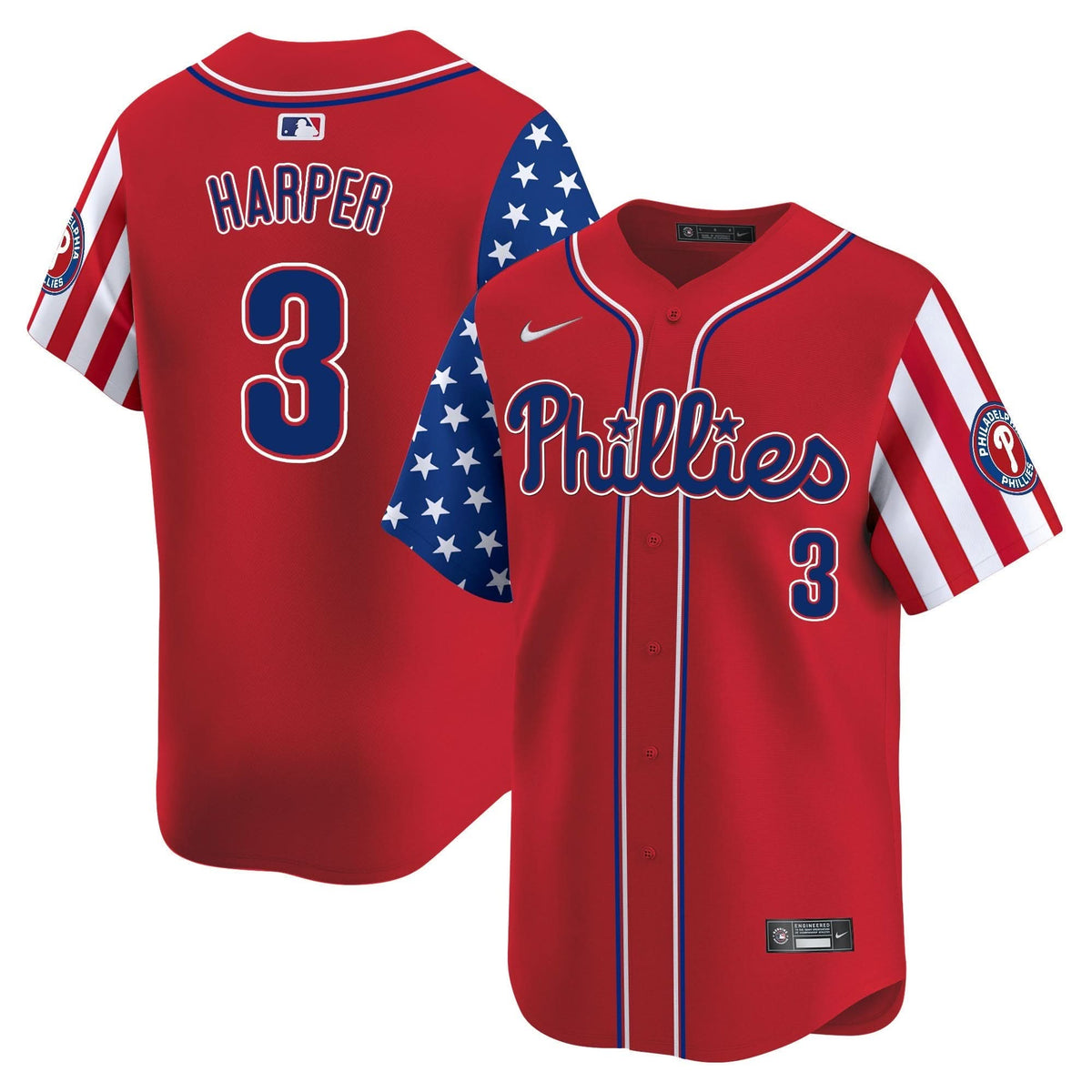 Men's Phillies 2025 Independence Day Vapor Premier Limited Jersey - All Stitched