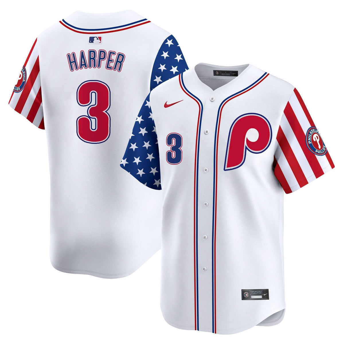 Men's Phillies 2025 Independence Day Vapor Premier Limited Jersey - All Stitched