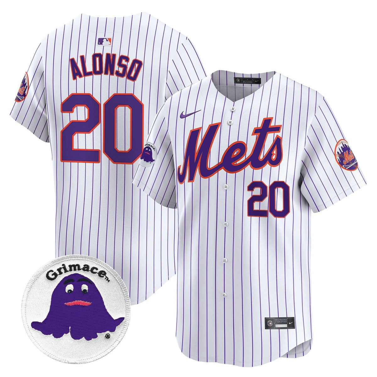 Men's Mets Grimace Vapor Premier Limited Jersey - All Stitched