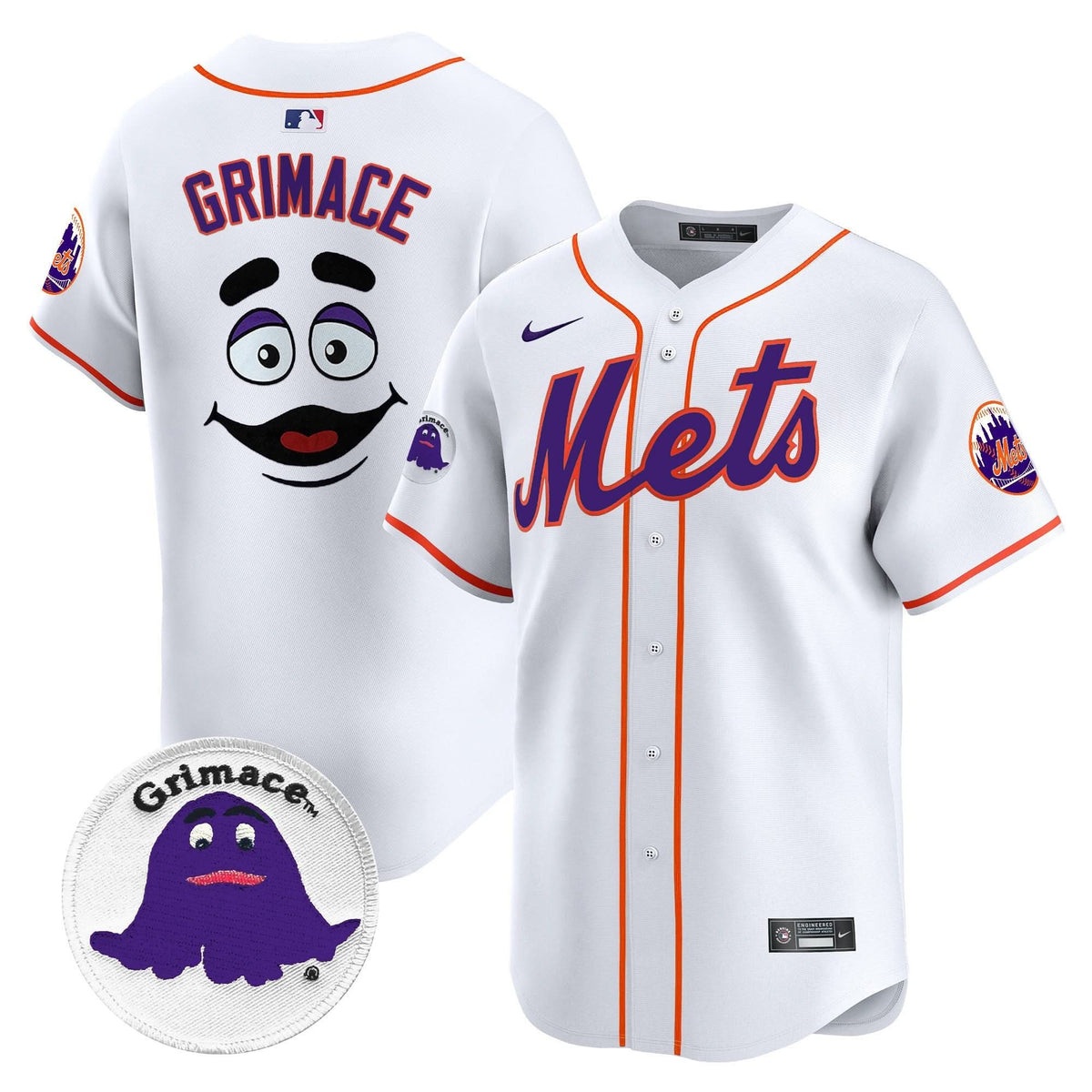 Men's Mets Grimace Vapor Premier Limited Jersey - All Stitched
