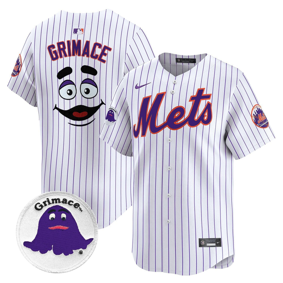 Men's Mets Grimace Vapor Premier Limited Jersey - All Stitched