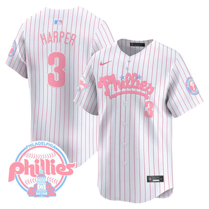 Men's Phillies Bubblegum Pink Vapor Premier Limited Jersey - All Stitched
