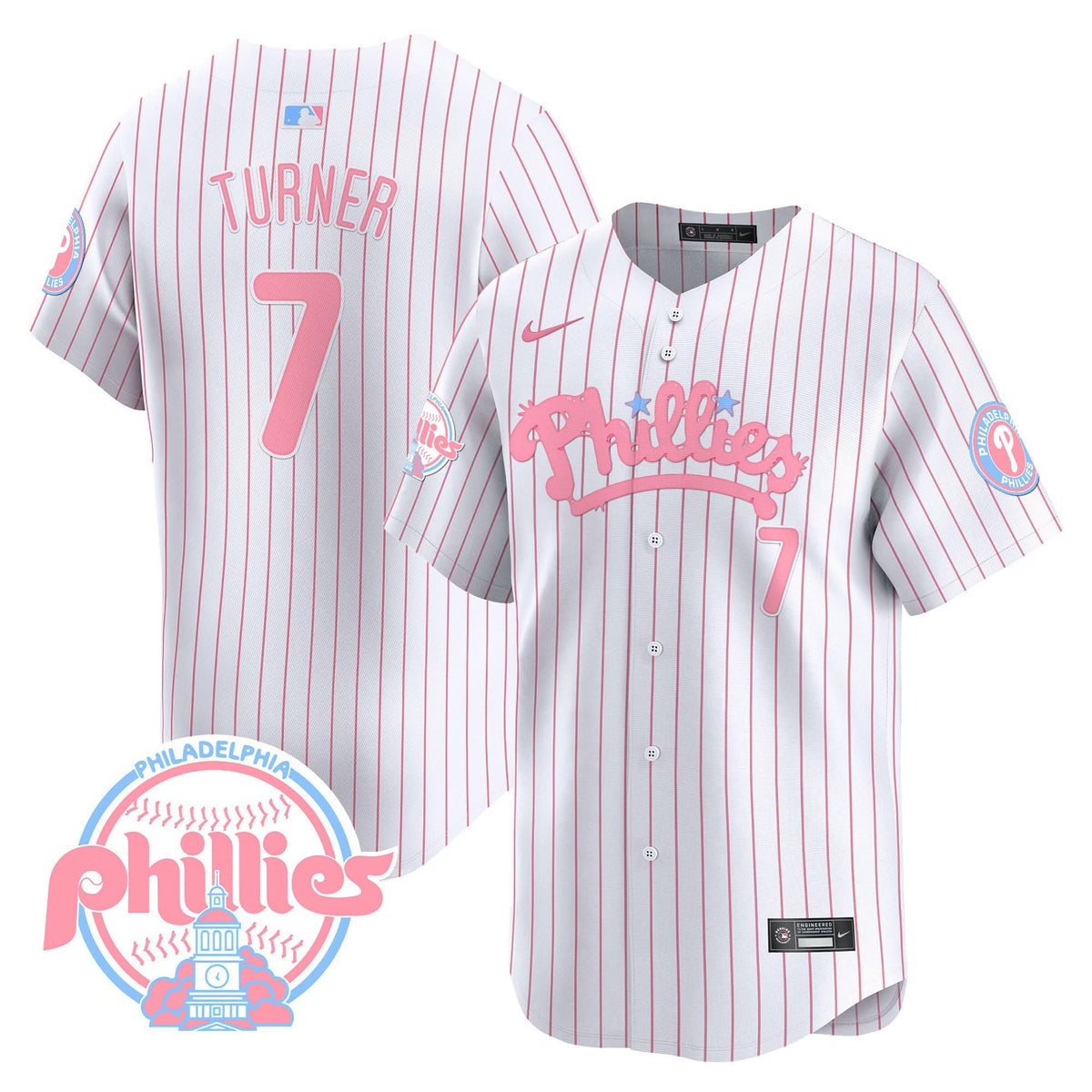 Men's Phillies Bubblegum Pink Vapor Premier Limited Jersey - All Stitched