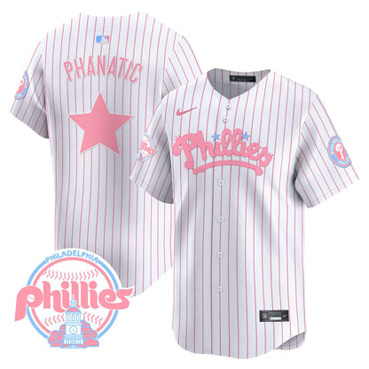 Men's Phillies Bubblegum Pink Vapor Premier Limited Jersey - All Stitched