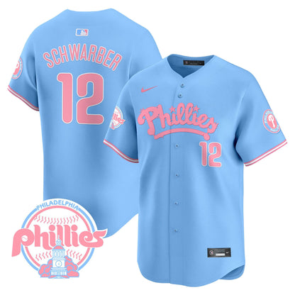 Men's Phillies Bubblegum Pink Vapor Premier Limited Jersey - All Stitched