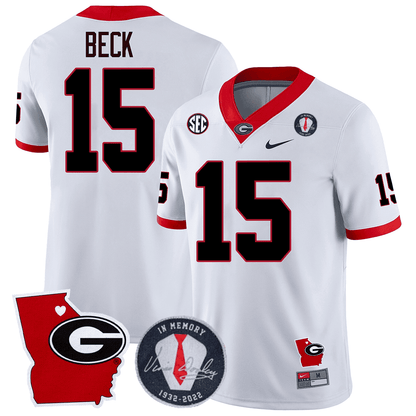 GB 2023 Vince Dooley Patch & Georgia State Map Jersey