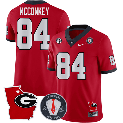GB 2023 Vince Dooley Patch & Georgia State Map Jersey