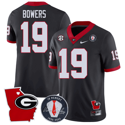 GB 2023 Vince Dooley Patch & Georgia State Map Jersey