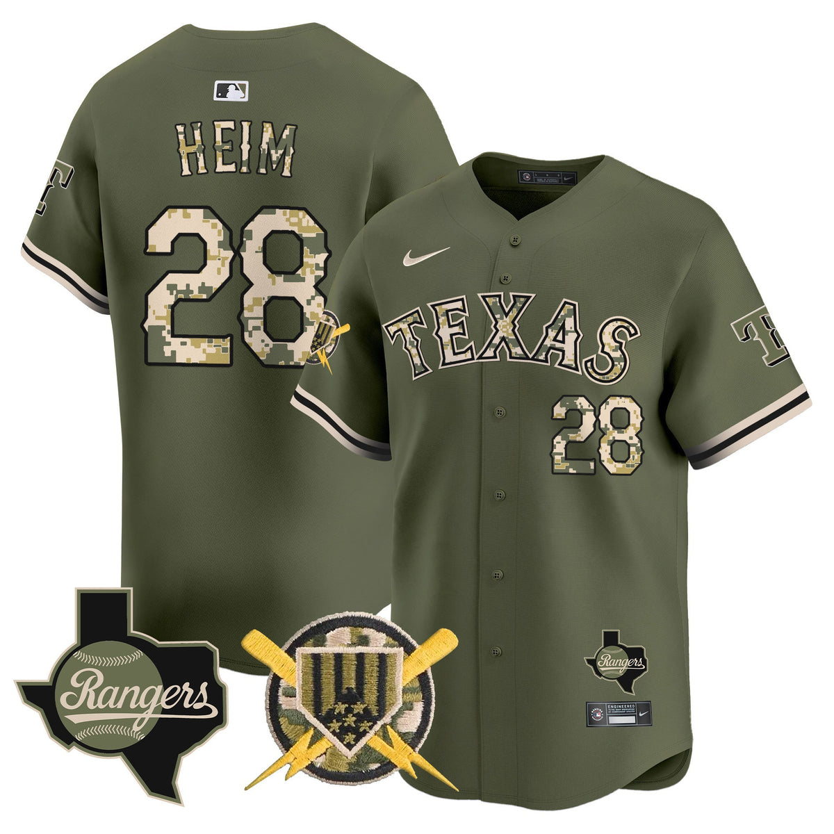 Texas Rangers Armed Forces Day Vapor Premier Limited Jersey - All Stitched