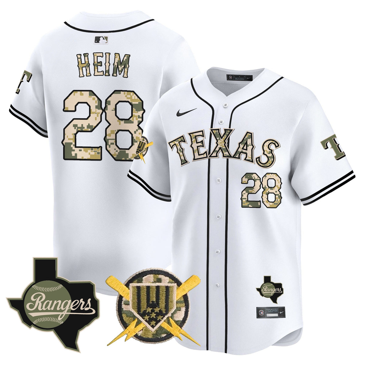 Texas Rangers Armed Forces Day Vapor Premier Limited Jersey - All Stitched